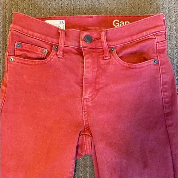 GAP Resolution Slim Straight Red Jeans Size 25 - Picture 2 of 5